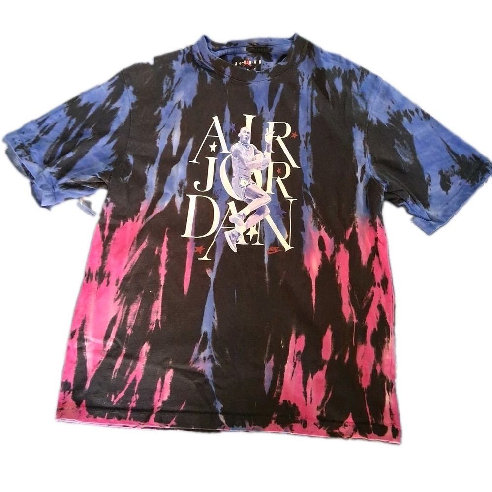 Jordan Sport DNA 85 Tie Dye T-Shirt Men's Size Medium Blue Pink Black